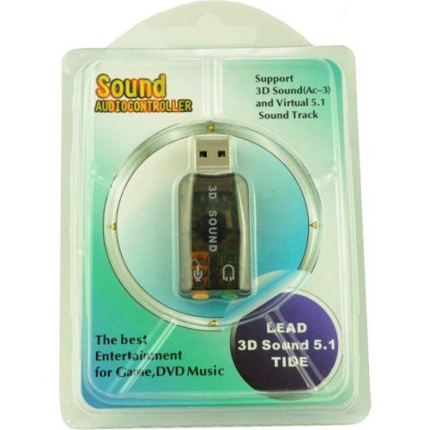 Звуковая плата Atcom USB-sound card (5.1) 3D sound (Windows 7 ready) (7807) - Нулевой остаток (Feed) - Нулевой остаток (Feed)