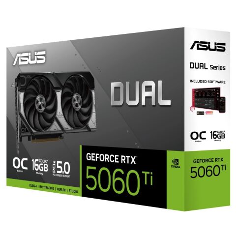 Видеокарта ASUS GeForce RTX5060Ti 16Gb DUAL OC (DUAL-RTX5060TI-O16G) - Видеокарты  - Видеокарты 