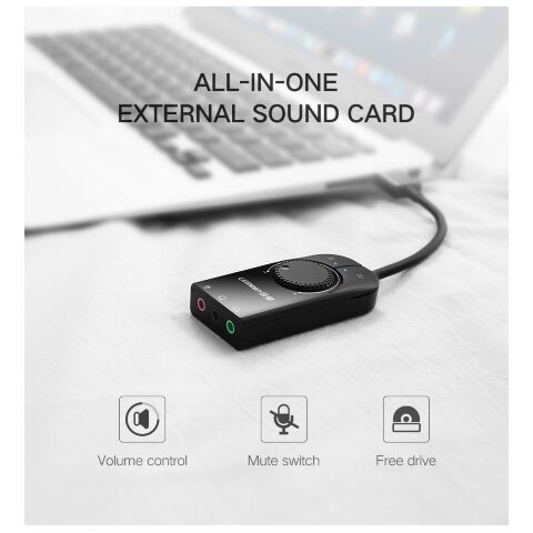 Звуковая плата Ugreen CM129 black (40964) - Звуковые платы - Звуковые платы