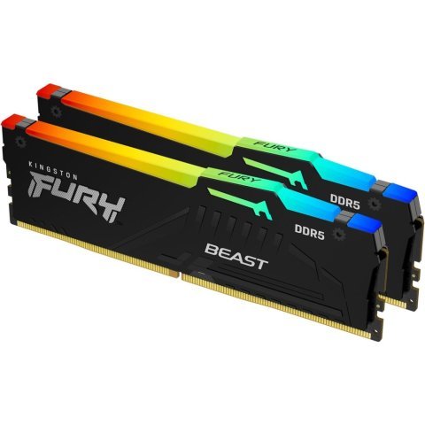 Модуль памяти для компьютера DDR5 64GB (2x32GB) 5600 MHz Beast RGB EXPO Black Kingston Fury (ex.HyperX) (KF556C36BBE2AK2-64) - Нулевой остаток (Feed)  - Нулевой остаток (Feed)