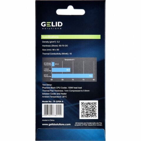 Термопрокладка Gelid Solutions GP-Ultimate Thermal Pad 90x50x1.5 mm (TP-GP04-C) - Нулевой остаток (Feed) - Нулевой остаток (Feed)