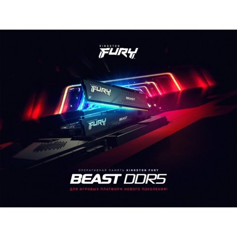 Модуль памяти для компьютера DDR5 64GB (2x32GB) 6000 MHz Beast EXPO Black Kingston Fury (ex.HyperX) (KF560C36BBE2K2-64) - Нулевой остаток (Feed)  - Нулевой остаток (Feed)