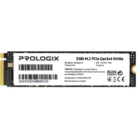 Накопитель SSD M.2 2280 256GB Prologix (PRO256GS380) - Внутренние SSD  - Внутренние SSD 