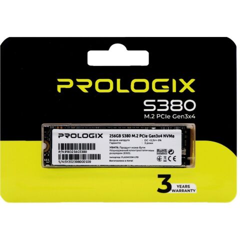 Накопитель SSD M.2 2280 256GB Prologix (PRO256GS380) - Внутренние SSD  - Внутренние SSD 