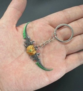 Брелок World of Warcraft Warglaive Of Azzinoth Боевые глефы Аззинота 7 см. №2