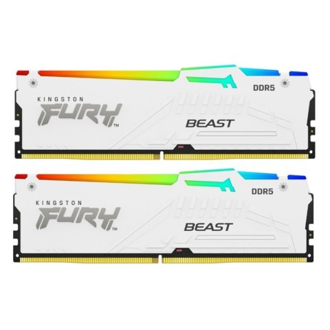 Модуль памяти для компьютера DDR5 32GB (2x16GB) 6000 MHz Beast White RGB XMP Kingston Fury (ex.HyperX) (KF560C30BWAK2-32) - Нулевой остаток (Feed) - Нулевой остаток (Feed)