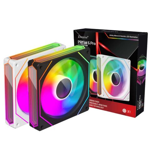 Кулер для корпуса Zezzio PRISM 6 Pro ARGB Black - Вентиляторы к корпусам - Вентиляторы к корпусам
