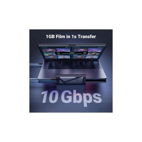 Карман внешний Ugreen USB 3.2 Gen 2 to M.2 NVMe/SATA 10Gbps UASP TRIM CM767 gray (15813) - Аксессуары к HDD  - Аксессуары к HDD 