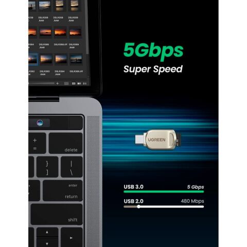 Считыватель флеш-карт UGREEN USB-C to TF 3.0 CM331 Light Golden (80124) - Нулевой остаток (Feed) - Нулевой остаток (Feed)