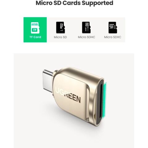 Считыватель флеш-карт UGREEN USB-C to TF 3.0 CM331 Light Golden (80124) - Нулевой остаток (Feed) - Нулевой остаток (Feed)