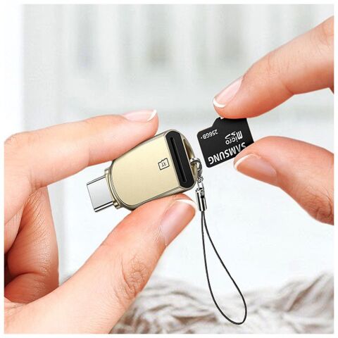 Считыватель флеш-карт UGREEN USB-C to TF 3.0 CM331 Light Golden (80124) - Нулевой остаток (Feed) - Нулевой остаток (Feed)