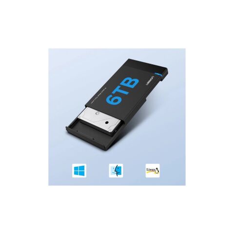 Карман внешний Ugreen USB 3.0 to M.2 SATA SSD US221 black (30848) - Аксессуары к HDD - Аксессуары к HDD