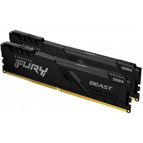 Модуль памяти для компьютера DDR4 32GB (2x16GB) 3200 MHz Fury Beast Black Kingston Fury (ex.HyperX) (KF432C16BBK2/32) - Нулевой остаток (Feed)  - Нулевой остаток (Feed)