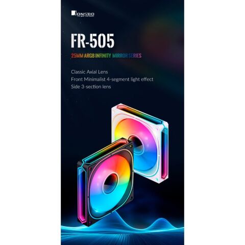 Кулер для корпуса JONSBO FR-505BR Reverse ARGB Black - Нулевой остаток (Feed) - Нулевой остаток (Feed)