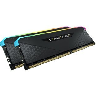 Модуль памяти для компьютера DDR4 16GB (2x8GB) 3200 MHz Vengeance RGB RS Black Corsair (CMG16GX4M2E3200C16)