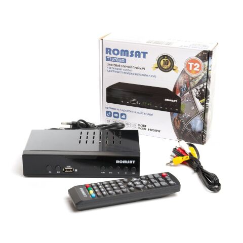 ТВ тюнер Romsat DVB-T2, металл (T7070HD) - TV-тюнеры  - TV-тюнеры 