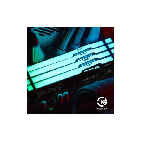 Модуль памяти для компьютера DDR5 128GB (2x64GB) 5600 MHz Beast RGB Kingston Fury (ex.HyperX) (KF556C36BBEAK2-128) - Нулевой остаток (Feed)  - Нулевой остаток (Feed) 