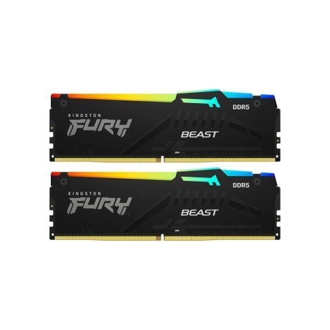 Модуль памяти для компьютера DDR5 128GB (2x64GB) 5600 MHz Beast RGB Kingston Fury (ex.HyperX) (KF556C40BBAK2-128) - Модули памяти для компьютера  - Модули памяти для компьютера 