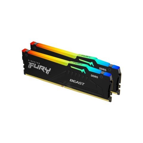 Модуль памяти для компьютера DDR5 128GB (2x64GB) 5600 MHz Beast RGB Kingston Fury (ex.HyperX) (KF556C40BBAK2-128) - Модули памяти для компьютера  - Модули памяти для компьютера 