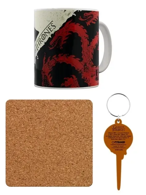 Подарочный набор Pyramid International Game of Thrones: Stark & Targaryen Mug Set (чашка, подставка, брелок) -   -  