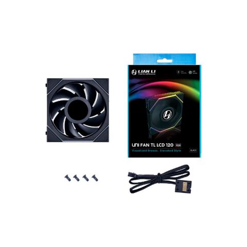 Кулер для корпуса Lian Li TL LCD 120-1, Black Cooler (G99.12TLLCD1B.00) - Нулевой остаток (Feed) - Нулевой остаток (Feed)