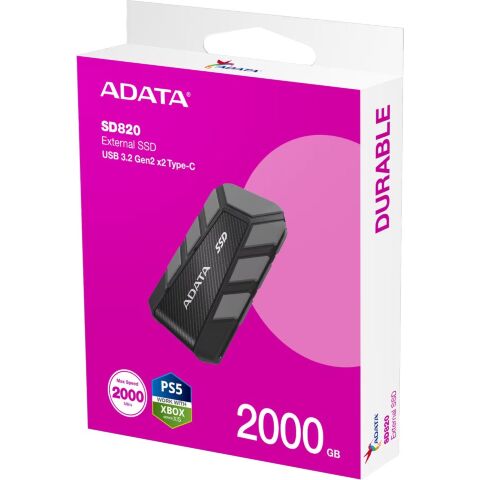Накопитель SSD USB 3.2 2TB SD820 ADATA (SD820-2000G-CGY) - Внутренние SSD  - Внутренние SSD 