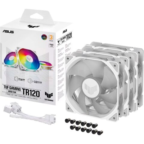 Кулер для корпуса ASUS TUF GAMING TR120 FAN ARGB WHITE 3IN1 (90DA0093-B09020) - Нулевой остаток (Feed) - Нулевой остаток (Feed)
