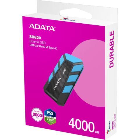 Накопитель SSD USB 3.2 4TB SD820 ADATA (SD820-4000G-CBU) - Внутренние SSD  - Внутренние SSD 