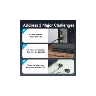 Звуковая плата VENTION USB AM to 3.5mm F 0.25m (4pin) 96kHz/24bit DSP noise reduction (CVEBC)