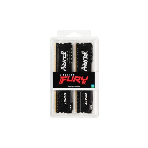 Модуль памяти для компьютера DDR4 16GB (2x8GB) 3200 MHz Fury Beast Black Kingston Fury (ex.HyperX) (KF432C16BBK2/16) - Нулевой остаток (Feed)  - Нулевой остаток (Feed)