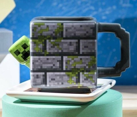 Чашка и подставка Zak designsMinecraft Creeper Sculpted 3D Mug Майнкрафт Кружка керамика 450 мл. - -