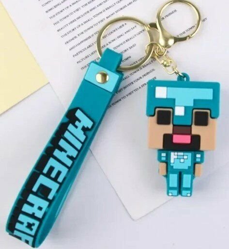 Брелок підвіска на рюкзак Minecraft Майнкрафт 3D Steve in Diamond Armor Backpack - Брелки - Брелки