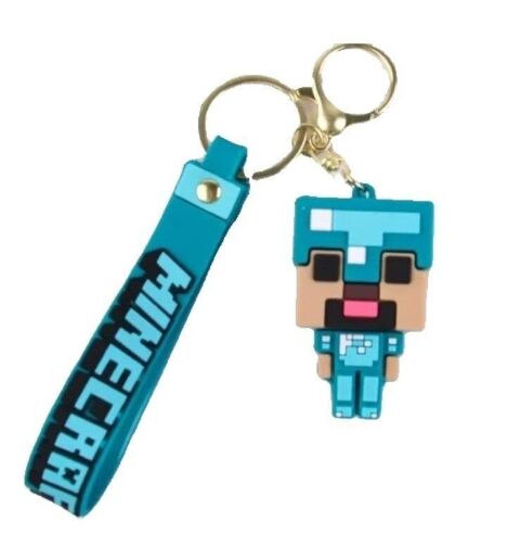 Брелок підвіска на рюкзак Minecraft Майнкрафт 3D Steve in Diamond Armor Backpack - -