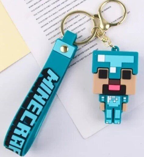 Брелок підвіска на рюкзак Minecraft Майнкрафт 3D Steve in Diamond Armor Backpack - -