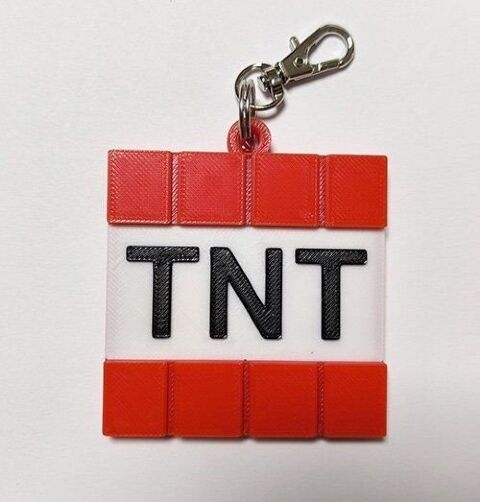 Брелок Minecraft TNT Logo Майнкрафт ABS пластик 6 см. -   -  