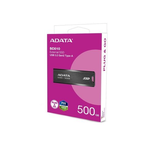 Накопитель SSD USB 3.2 500GB SD610 ADATA (SC610-500G-CBK/RD) - Нулевой остаток (Feed)  - Нулевой остаток (Feed) 