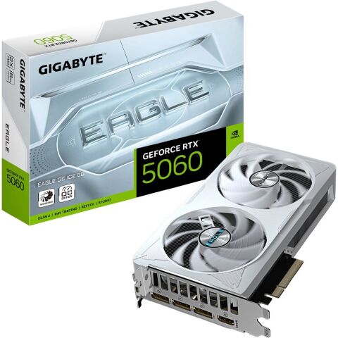 Видеокарта GIGABYTE GeForce RTX5060 8Gb EAGLE OC ICE (GV-N5060EAGLEOC ICE-8GD) - Видеокарты - Видеокарты