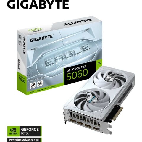Видеокарта GIGABYTE GeForce RTX5060 8Gb EAGLE OC ICE (GV-N5060EAGLEOC ICE-8GD) - Видеокарты - Видеокарты