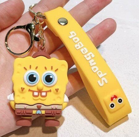 Брелок подвеска на рюкзак SpongeBob 3D Keychain Спанчбоб Губка Боб Квадратные Штаны -   -