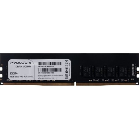 Модуль памяти для компьютера DDR4 16GB 3200 MHz Prologix (PRO16GB3200D4) - Нулевой остаток (Feed)  - Нулевой остаток (Feed)