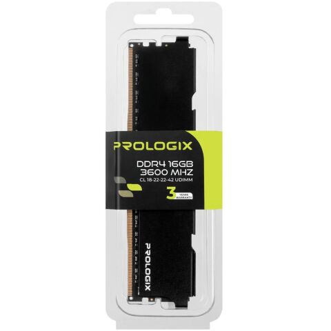Модуль памяти для компьютера DDR4 16GB 3600 MHz Black Prologix (PRO16GB3600B4) - Нулевой остаток (Feed)  - Нулевой остаток (Feed) 