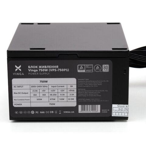 Блок питания Vinga 750W ОЕМ (VPS-750P1) - Блоки питания - Блоки питания