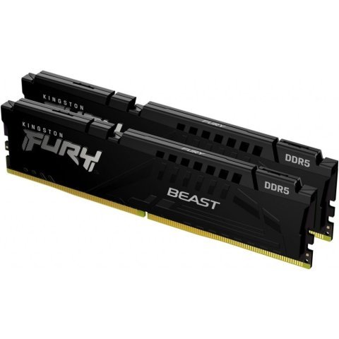 Модуль памяти для компьютера DDR5 32GB (2x16GB) 5200 MHz Beast Black Kingston Fury (ex.HyperX) (KF552C40BBK2-32) - Нулевой остаток (Feed) - Нулевой остаток (Feed)