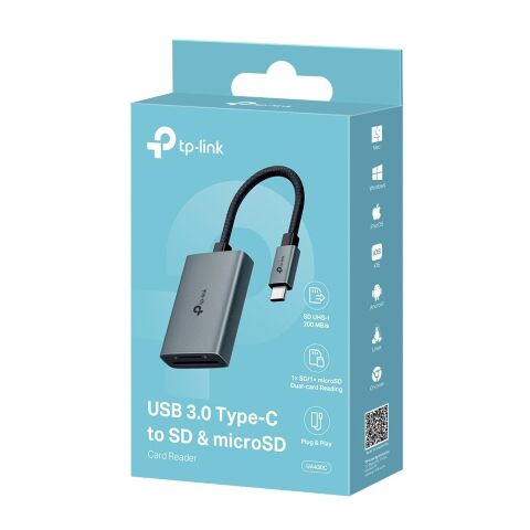 Считыватель флеш-карт TP-Link USB-C SD + TF silver (UA430C) - Кардридеры  - Кардридеры 