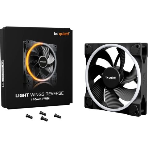 Кулер для корпуса Be quiet! Light Wings 140mm PWM Reverse чорний (BL134) - Нулевой остаток (Feed)  - Нулевой остаток (Feed) 