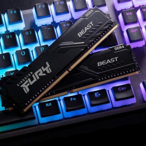 Модуль памяти для компьютера DDR4 16GB (2x8GB) 3200 MHz Fury Beast Black Kingston Fury (ex.HyperX) (KF432C16BBK2/16) - Нулевой остаток (Feed)  - Нулевой остаток (Feed) 