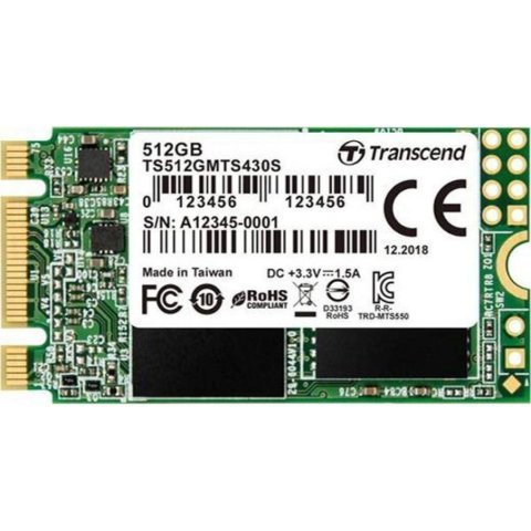 Накопитель SSD M.2 2242 512GB Transcend (TS512GMTS430S) - Нулевой остаток (Feed) - Нулевой остаток (Feed)