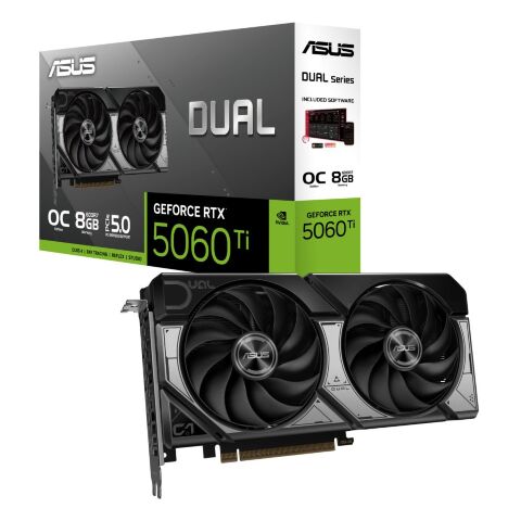 Видеокарта ASUS GeForce RTX5060Ti 8Gb DUAL OC (DUAL-RTX5060TI-O8G) - Видеокарты  - Видеокарты 
