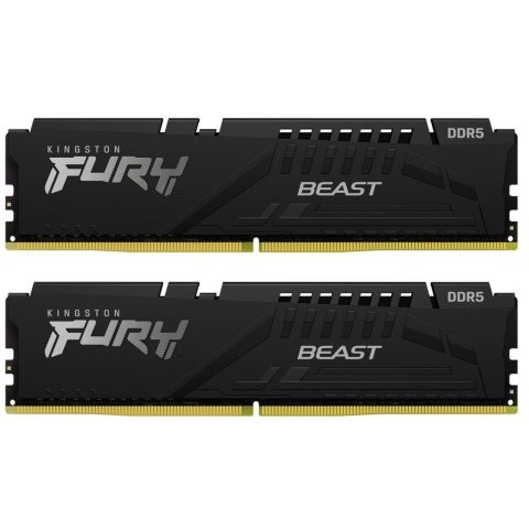 Модуль памяти для компьютера DDR5 64GB (2x32GB) 5600 MHz Beast Black Kingston Fury (ex.HyperX) (KF556C36BBEK2-64) - Нулевой остаток (Feed)  - Нулевой остаток (Feed)