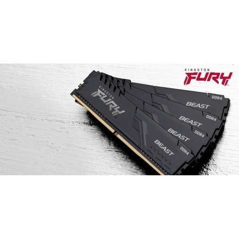 Модуль памяти для компьютера DDR4 16GB 3600 MHz Fury Beast Black Kingston Fury (ex.HyperX) (KF436C18BB/16) - Нулевой остаток (Feed)  - Нулевой остаток (Feed)